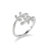 Adjustable Leaves Shape Open Ring Love Jewelry For Women