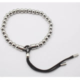 Adjustable Length Rope Silver Bead Bracelet Bangle Jewelry