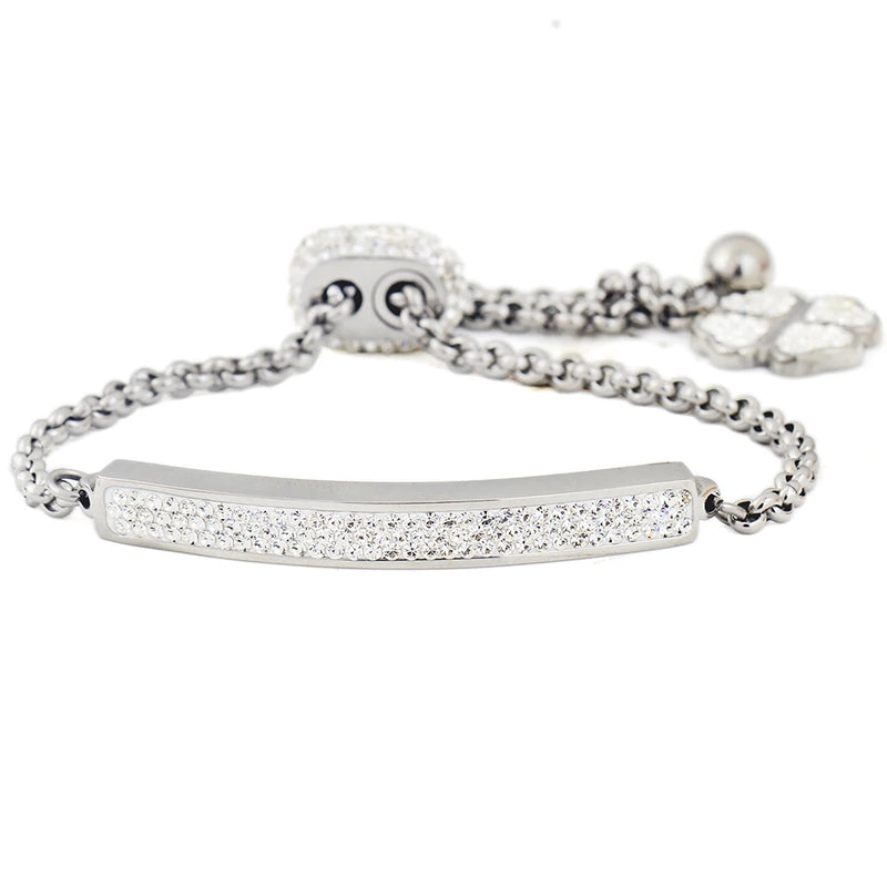 Adjustable CZ Crystal Steel Bracelet For Women