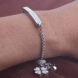 Adjustable CZ Crystal Steel Bracelet For Women