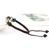 Adjustable Mixed Woven Bracelet with Faceted Natural Stone