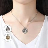 Adjustable Moon Surface Coin Pendant Necklace Men