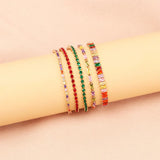 Adjustable Rainbow Zircon Tennis Bracelet Wedding Jewelry
