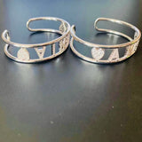 Adjustable Name Bracelet With Heart Cuff