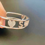 Adjustable Name Bracelet With Heart Cuff Name Bracelets
