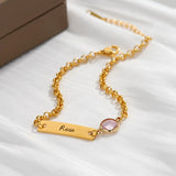 Personalized Baby Name Bracelet With Birthstone
