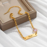 Personalized Baby Name Bracelet With Birthstone