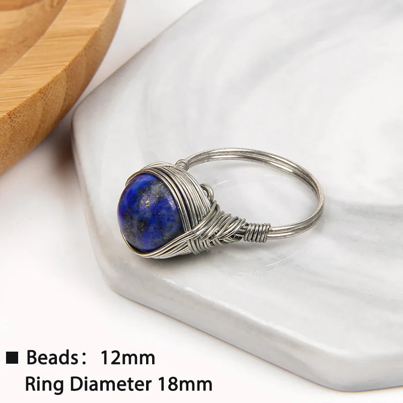 Adjustable Natural Crystal Amethysts Ring