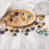 Adjustable Natural Crystal Amethysts Ring