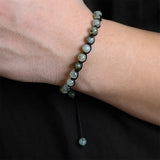 Adjustable Stone Beads Bracelet Amethysts Citrines Braided Rope Bangle