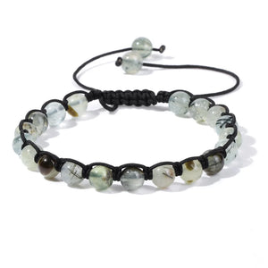 Adjustable Stone Beads Bracelet Amethysts Citrines Braided Rope Bangle