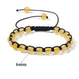 Adjustable Stone Beads Bracelet Amethysts Citrines Braided Rope Bangle