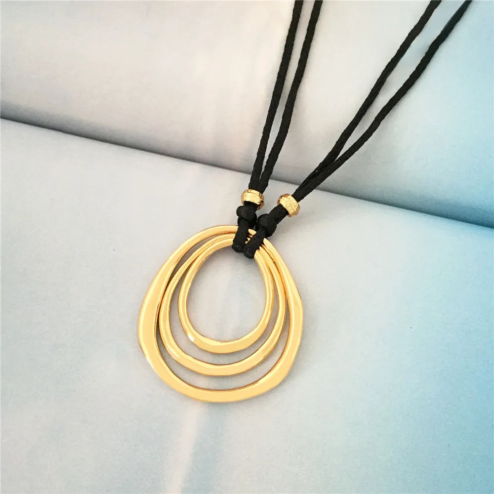 Vintage Ethnic Style Boho Pendant Necklace Women Christmas Jewelry Gift