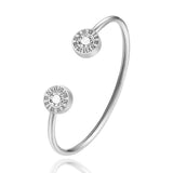 Adjustable Roman Letters Crystal Cuff Bracelet for Women