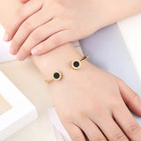 Adjustable Stainless Steel Cuff Bracelet Letters Resin Jewelry