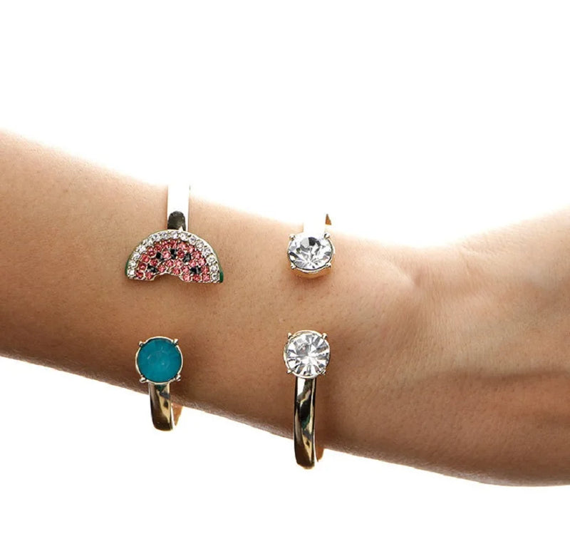 Adjustable Watermelon Bracelets Pair