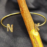 Adjustable Custom Name Bracelet Initials Letter Zircon Bling Crystal Jewelry