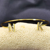 Adjustable Custom Name Bracelet Initials Letter Zircon Bling Crystal Jewelry