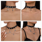 Adjustable Punk Choker Necklace Gothic Choker Collar