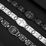Adjustable Retro Cross Magnetic Bracelet for Men Daily Wear