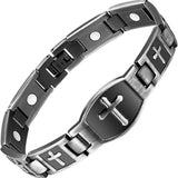 Adjustable Retro Cross Magnetic Bracelet for Men Daily Wear