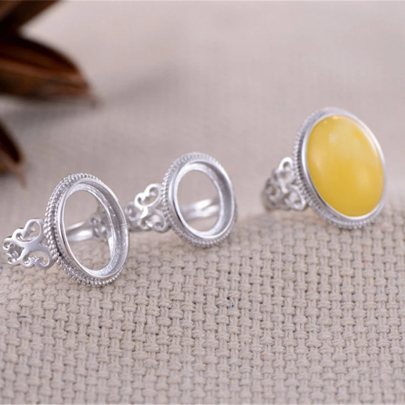 Plated 925 Silver Adjustable Ring Blank