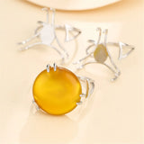 Adjustable Ring Setting for 20mm-24mm Cabochons 925 Silver