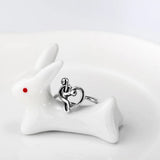 Adjustable Treble Clef Bass Heart Ring Musical Note Fine Jewelry
