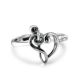 Adjustable Treble Clef Bass Heart Ring Musical Note Fine Jewelry