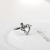 Adjustable Treble Clef Bass Heart Ring Musical Note Fine Jewelry