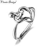 Adjustable Treble Clef Bass Heart Ring Musical Note Fine Jewelry