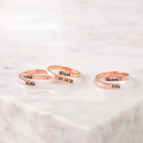 Custom Name Adjustable Ring Personalized Stainless Steel Jewelry Couple Ring