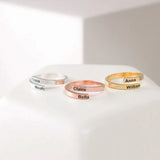 Custom Name Adjustable Ring Personalized Stainless Steel Jewelry Couple Ring