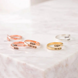 Custom Name Adjustable Ring Personalized Stainless Steel Jewelry Couple Ring