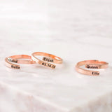 Custom Name Adjustable Ring Personalized Stainless Steel Jewelry Couple Ring