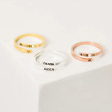 Custom Name Adjustable Ring Personalized Stainless Steel Jewelry Couple Ring