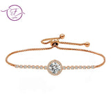 Adjustable Zircon Silver Bracelet Fine Jewelry