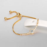 Adjustable Zircon Silver Bracelet Fine Jewelry