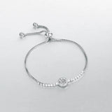 Adjustable Zircon Silver Bracelet Fine Jewelry