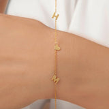 Adjustable Personalised Initial Bracelet Lady Charm Name Bracelet