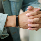 Adjustable Silicone Bracelet with Stainless Steel ID for Engraving