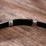 Adjustable Silicone Bracelet with Stainless Steel ID for Engraving