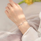 Adjustable Silver Crystal Deer Charm Bracelet for Christmas Party