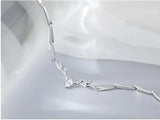 Adjustable Silver Crystal Deer Charm Bracelet for Christmas Party