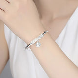 Adjustable Silver Plated Ball Charm Bracelet For Women