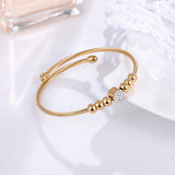 Adjustable Cable Twist Bangle with Zircon - Women's Wedding Gift
