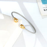 Adjustable Coil Beads Cuffs Steel Bracelet Christmas Present