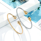 Adjustable Coil Beads Cuffs Steel Bracelet Christmas Present
