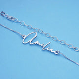 Custom Name Anklet - Adjustable Box Chain Ankle Bracelet