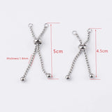 Adjustable Stainless Steel Box Chain Slider Extender Chain 10pcs